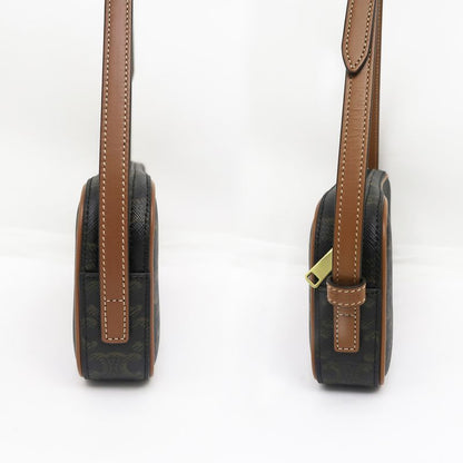 Celine Mini Camera Triomphe Shoulder Bag Pouch Bag Brown Multicolor