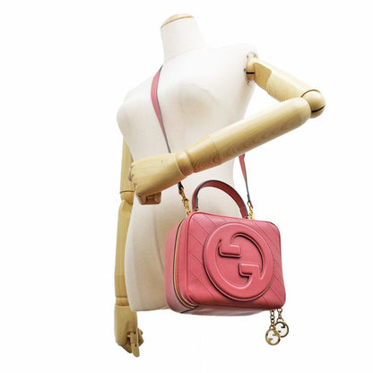 Gucci Blondie 2WAY Top Handle Bag Pink 744434 Leather Shoulder - Women's
