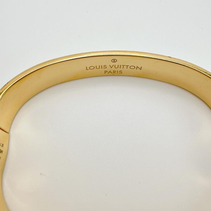 Louis Vuitton M00251 Monogram Cuff Nanogram S Size Bracelet Louis Vuitton Gold