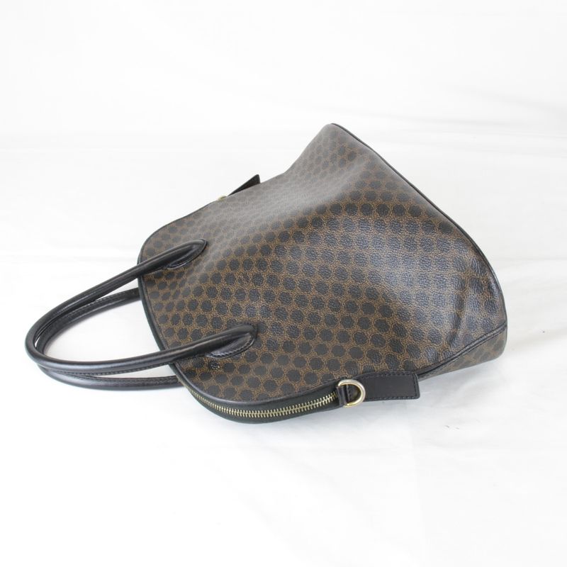 Celine Macadam Patterned Handbag Pvc/leather Black