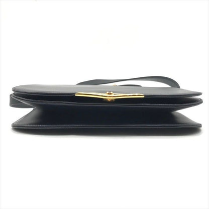 Cartier Sapphire Leather Gold Shoulder Bag Navy Purse