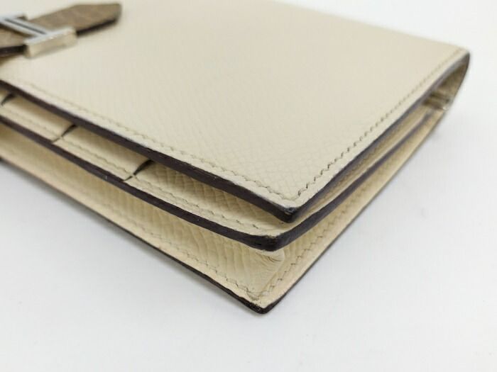 Hermes Bearn Souffle Touch Bifold Wallet Leather Ivory