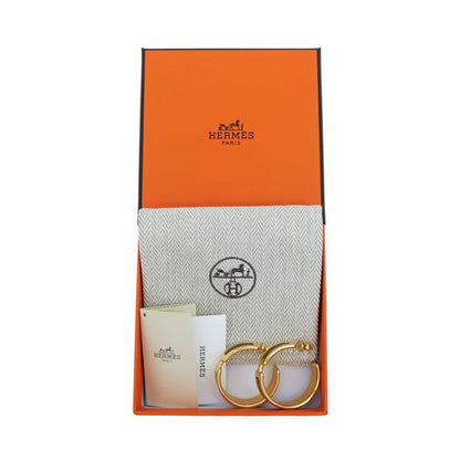 Hermes Earrings Olympe Etoupe Gold Hardware Brown Pair Of Accessories -