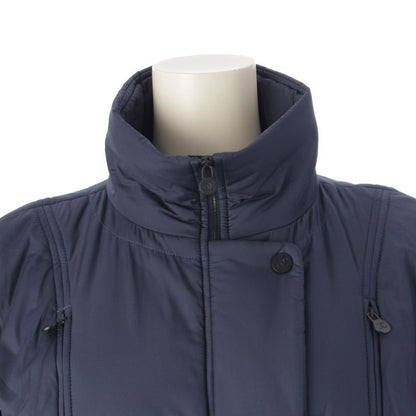 Chanel 14AW Wool Ribbed Knit Switch Down Jacket Coat Outerwear P50141 Navy 34