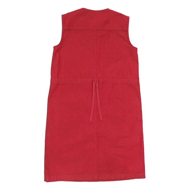 Hermes Nosleeve Dress Size 42 Red Open Front Dress Serie Button Ladies