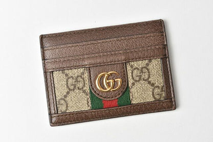 Gucci Card Case Business Card Holder Gucci Beige Brown 5523159 96iwg 8745