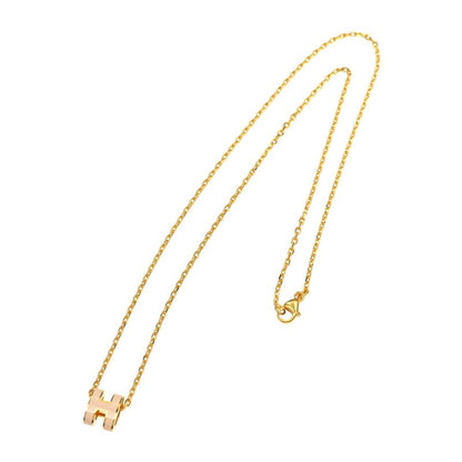 Hermes Necklace Pop Ash Mini Pendant H Rose Dragee Gold Hardware