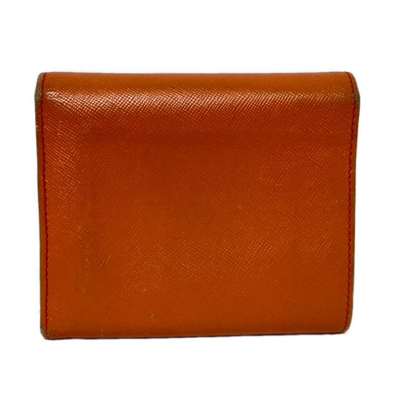 Prada Trifold Wallet - M176a Orange Leather