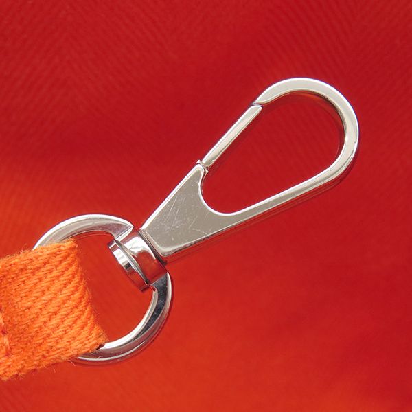 Hermes Handbag Valparaiso PM Twirl Chevron Leather Orange Silver Hardware G