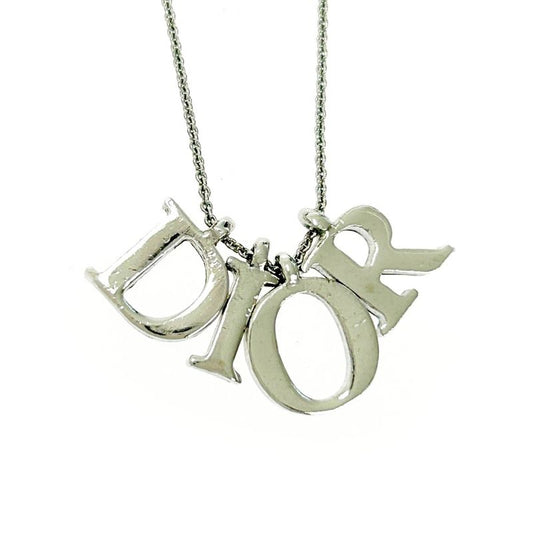 Christian Dior Metal Dior Logo Necklace Silver 434408 Necklace