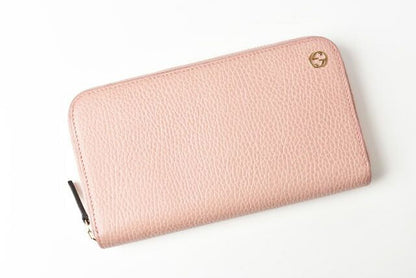 Gucci Wallet Gucci Long Wallet Petit Marmont Leather Light Pink Round Zipper