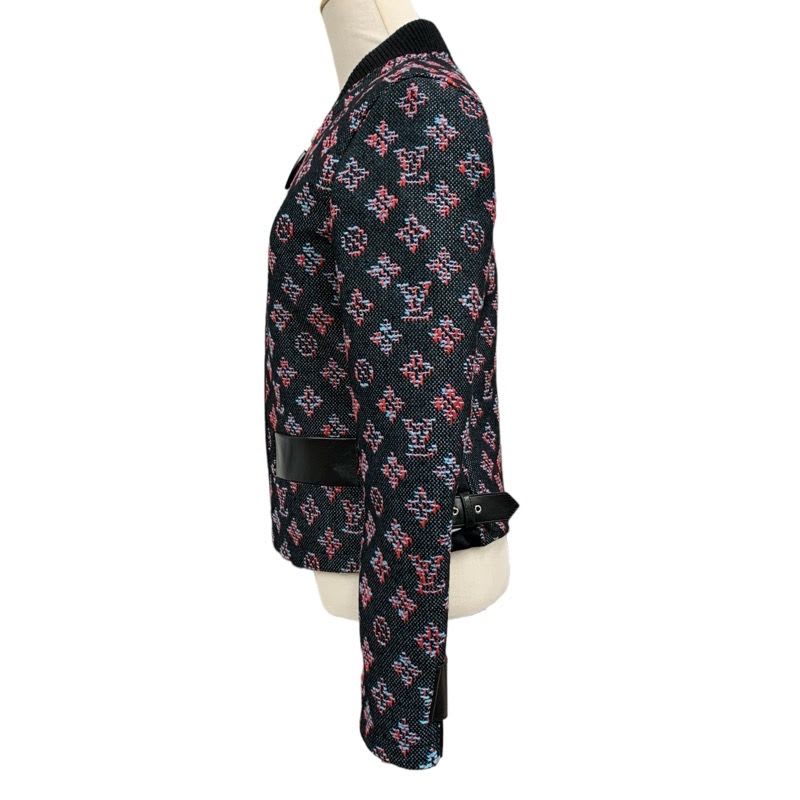 Louis Vuitton Monogram Jacquard Zip Up Jacket Outerwear Blouson Black