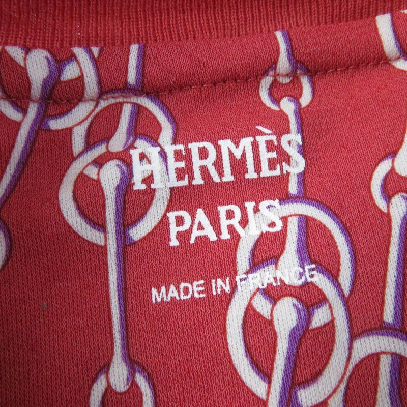Hermes 2022ss 2e4501dg 100% Cotton Cliquetis Pattern Short Sleeves Dress Red 34