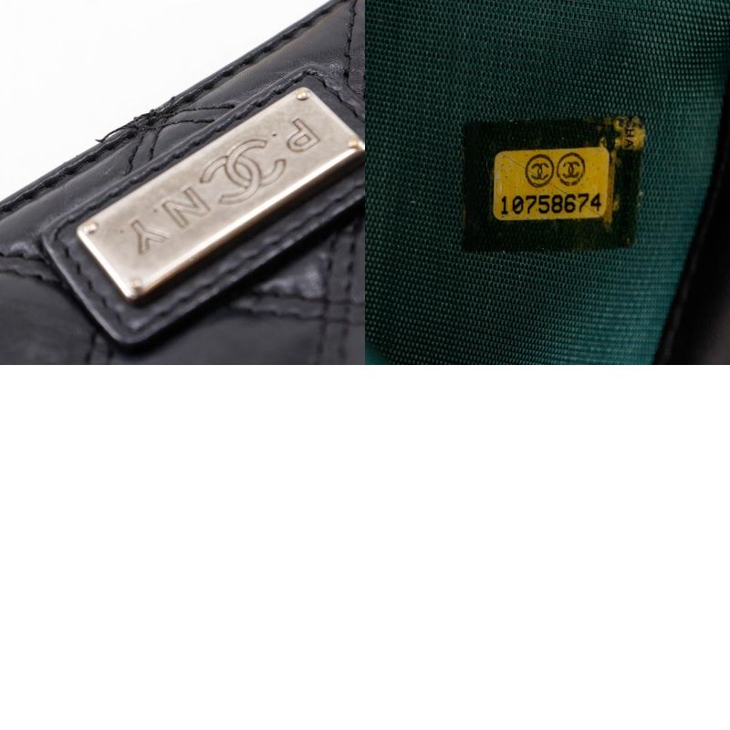 Chanel Paris New York Line Matelasse Lambskin Black Ladies Long Wallet