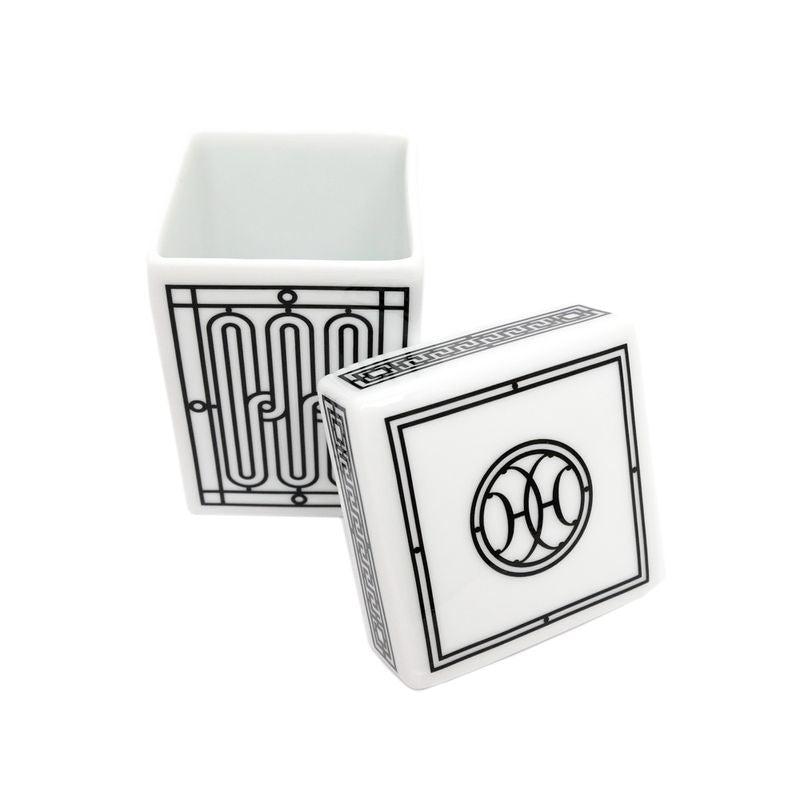 Hermes Sugar Box H DECO White Black Pottery Accessories Others