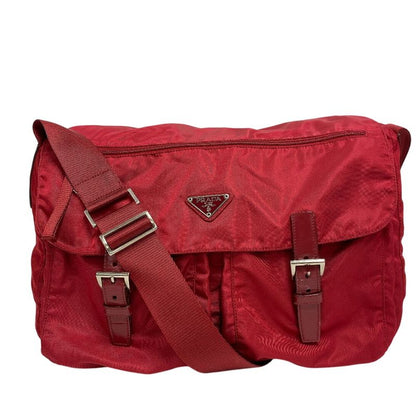 Prada B1738 Messenger Red Shoulder Bag Cabasn Diagonal Shoulder Brand Red Women