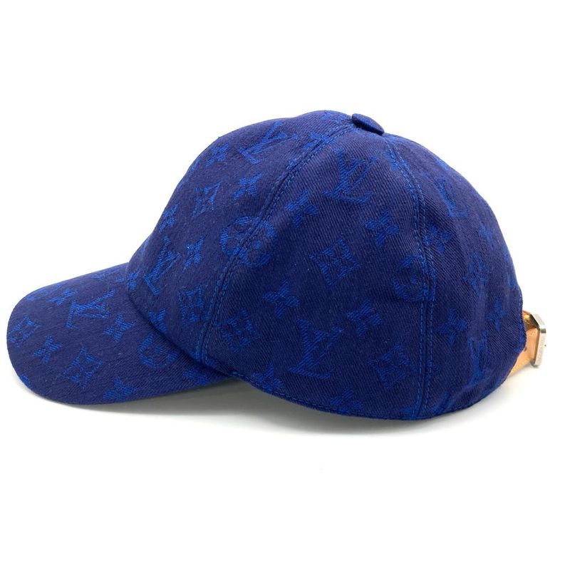 Louis Vuitton Monogram Essential Cap Cotton Polyester M77590 Blue L 60cm