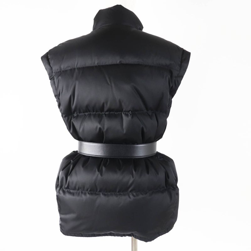 Prada 2023 29l805 Re-nylon 2-way Down Vest/down Jacket With Sleeve Sheep Fur