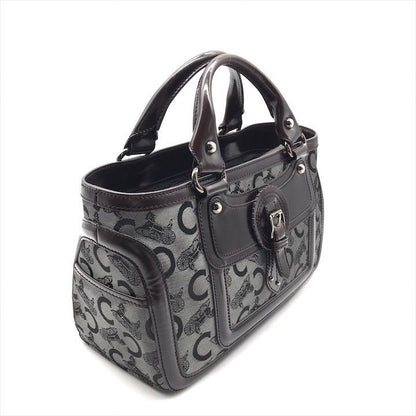 Celine Horse Carriage Signature Hand Tote Enamel Leather Brown