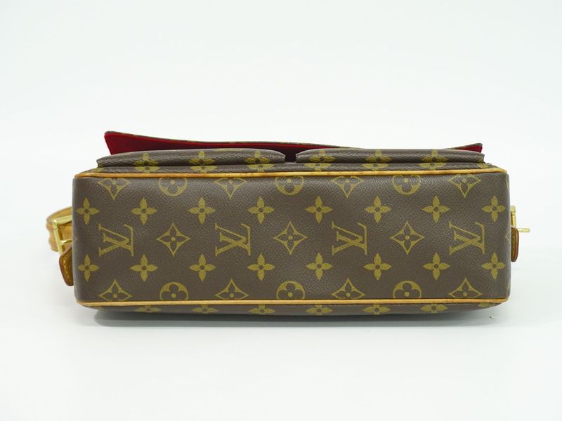Authentic Louis Vuitton LV Viva Cité MM Monogram Shoulder Bag Handbag Brown