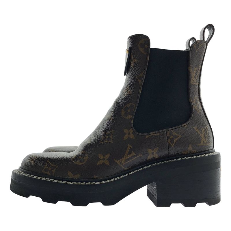 Louis Vuitton LV Monogram Bobol Line Ankle Boots - 37 1 2 - Brown - Women's
