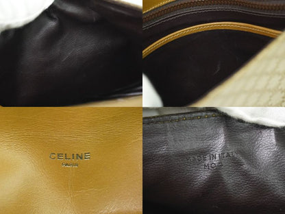 Authentic Celine Macadam Shoulder Bag Pochette PVC Beige Macadam Bag Pre-owned