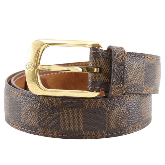 Louis Vuitton Santure Ellipse M6995 Damier Canvas Brown Ca1101 Men's Belt