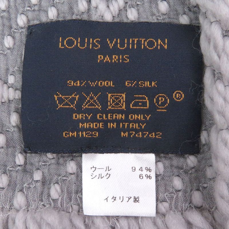 Louis Vuitton M74742 Echarpe Logomania Wool Silk Monogram Fringe