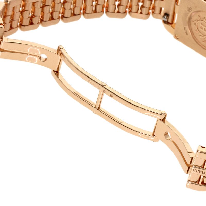 Hermes Cc1270a Cape Cod 8P Diamond Watch 18K Pink Gold Ladies