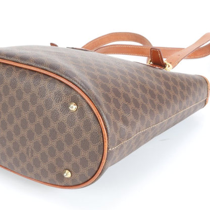 Vintage Celine Macadam Triomphe Leather Tote Bag Shoulder Hand Brown Women's