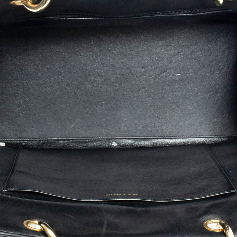 Chanelgst Tote Bag Black Matelasse Lambskin Leather A