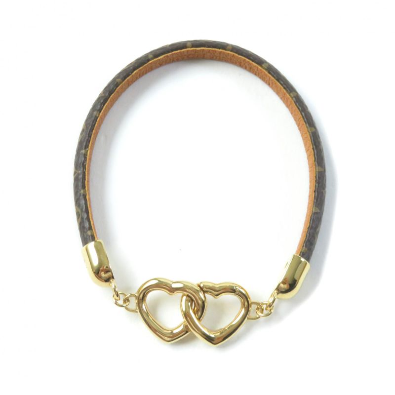 Louis Vuitton M6758 Bracelet Say Yes Leather Monogram Bracelet Brown 19 Storage
