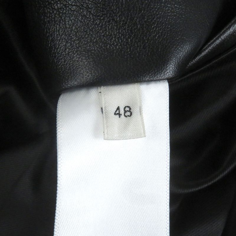 Celine 2ef32280d Cut-out Soft Lambskin Leather Jacket Blouson Black 48 Made In