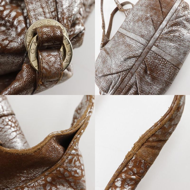 Bvlgari Bulgari Chandra Leather Silver/brown Women's Tote Bag