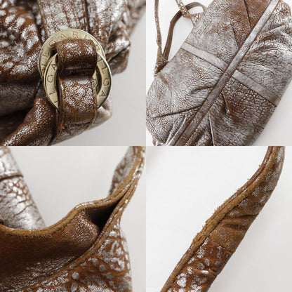 Bvlgari Bulgari Chandra Leather Silver/brown Women's Tote Bag