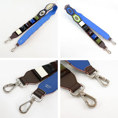 Fendi Strap Yu-croc Brown Blue-pink Multicolor-shoulder-strap