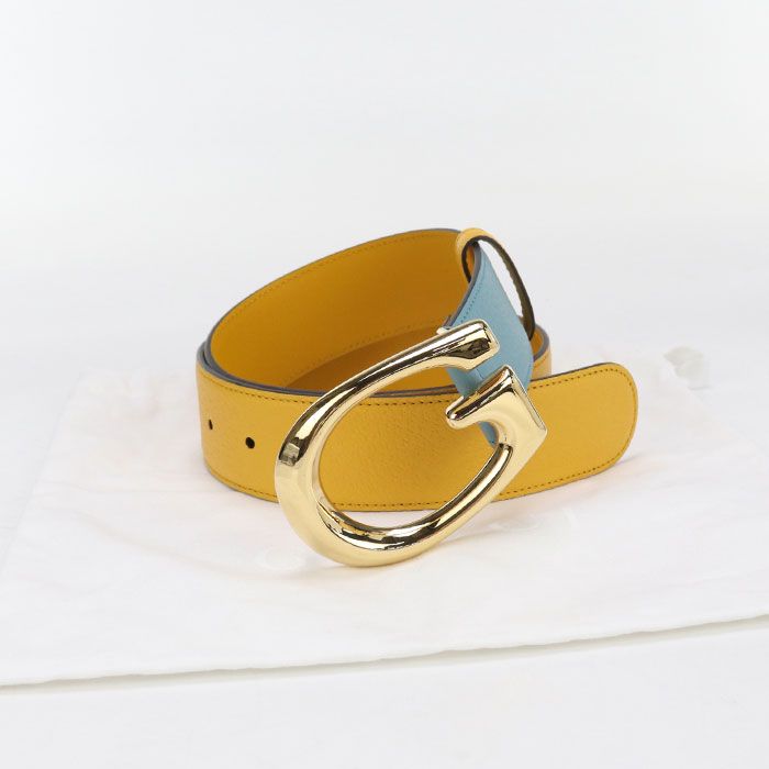 Gucci G Buckle Bicolor Belt 709954 Belt Leather Unisex