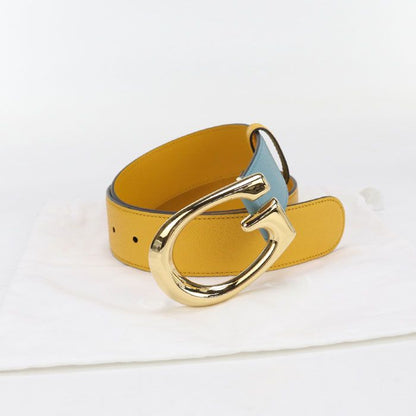 Gucci G Buckle Bicolor Belt 709954 Belt Leather Unisex