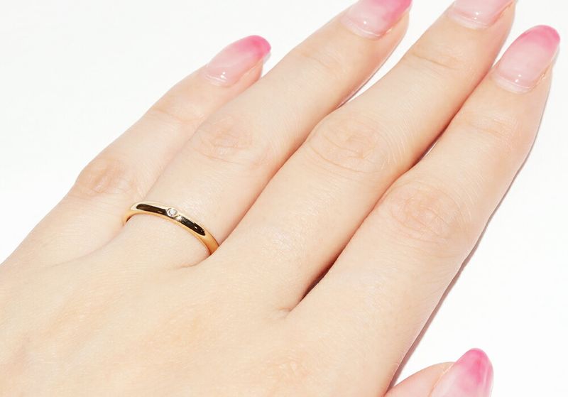 Cartier Ring 18K Yellow Gold Diamond 1P (001ct) Classic Wedding Ring 1895