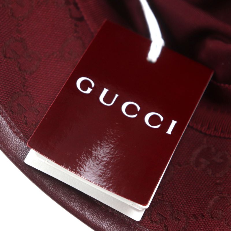 Gucci 833280 Ggmonogram Leather Use Hat Bucket Hat Bordeaux L 58cm (22.83in)