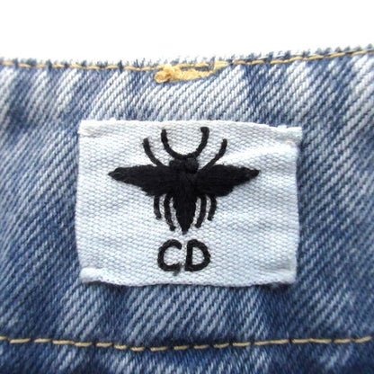 Cleaned 22SS Christian DIOR Denim Shorts With Belt I38 Indigo Blue Women's Used