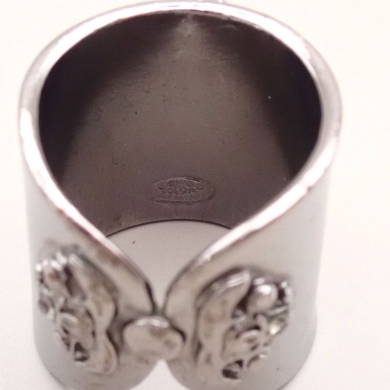 Chanel Ring CC Mark Silver Stones Size 12 34ka622