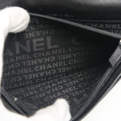 Chanel Bifold Long Wallet Leather Black Matelasse