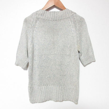 Good Celine Silk Knit Cut and Sewn Size S Light Blue White Women's Used