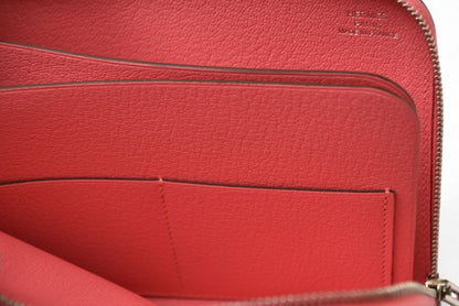 Hermes Wallet Mini Pouch Hermes Remix Combine Duo Engraved A Rose Azalea Orange