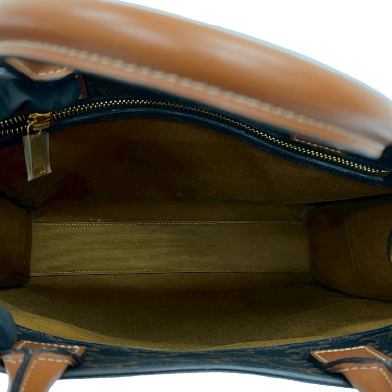 Celine Triomphe Vertical Cabas Small Leather 2-Way Handbag Shoulder Bag Black