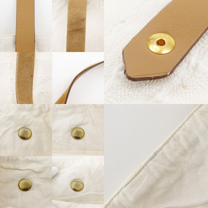 Hermes Amedava Tote GM Cotton White Unisex Handbag