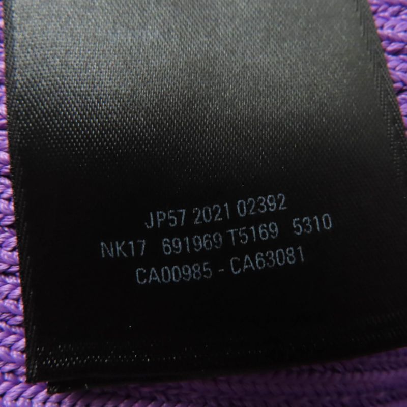 Balenciaga 691969 Long Sleeve Ribbed Knit Top With Logo Purple XS Made In Italy