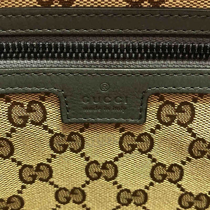Gucci - 725664 Drawstring Leather Tote Bag Lined With GG Total Logo - Gray -
