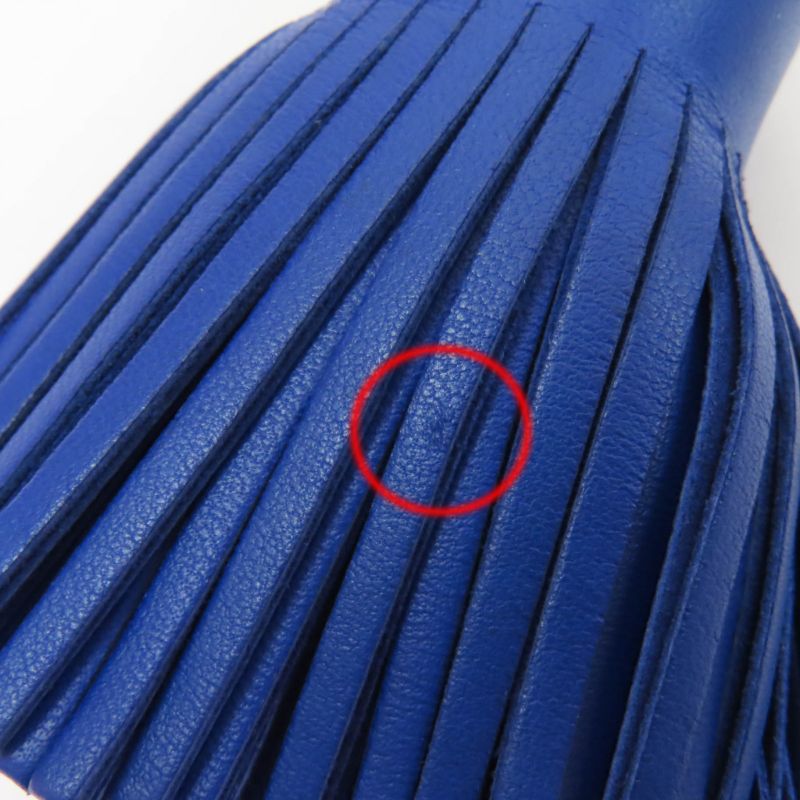 Hermes Carmen Silver Hardware Añomiro Key Ring Bag Charm Blue Electric